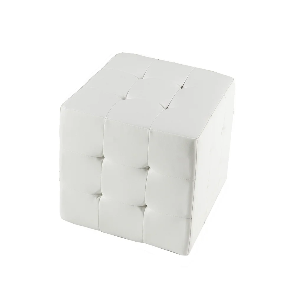 Riviera Tufted Cube - White