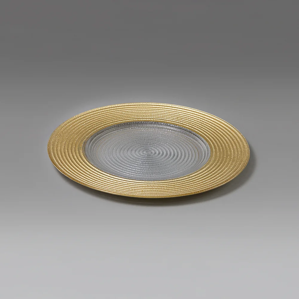 Charger With Gold Band - Glass