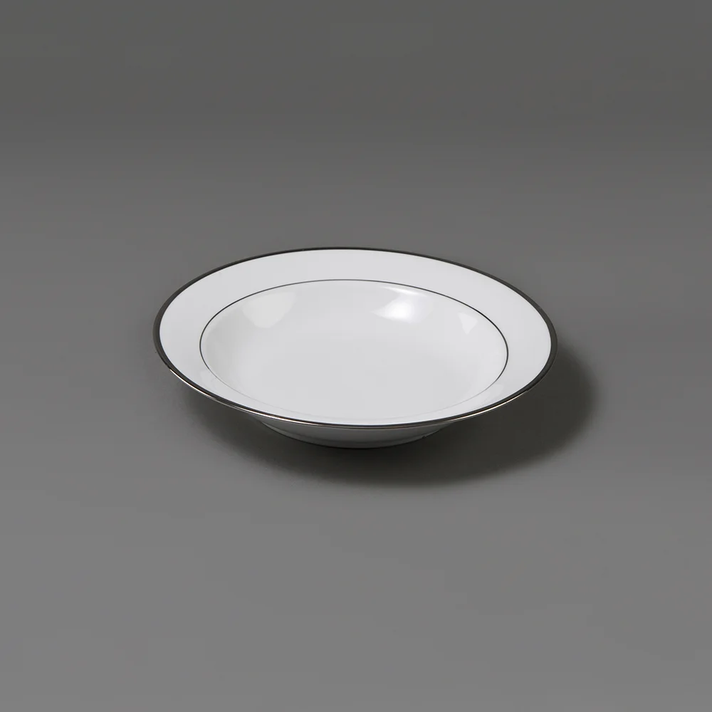 Soup Bowl With Silver Band