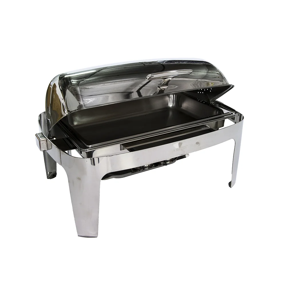Chafing Dish - Roll Top - Oblong - Silver 8Qt