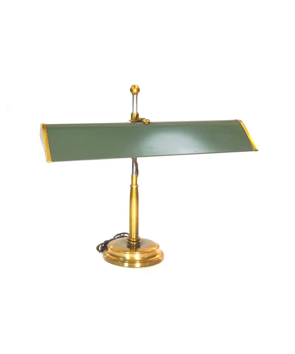 Antique Brass W/Emerald Glass