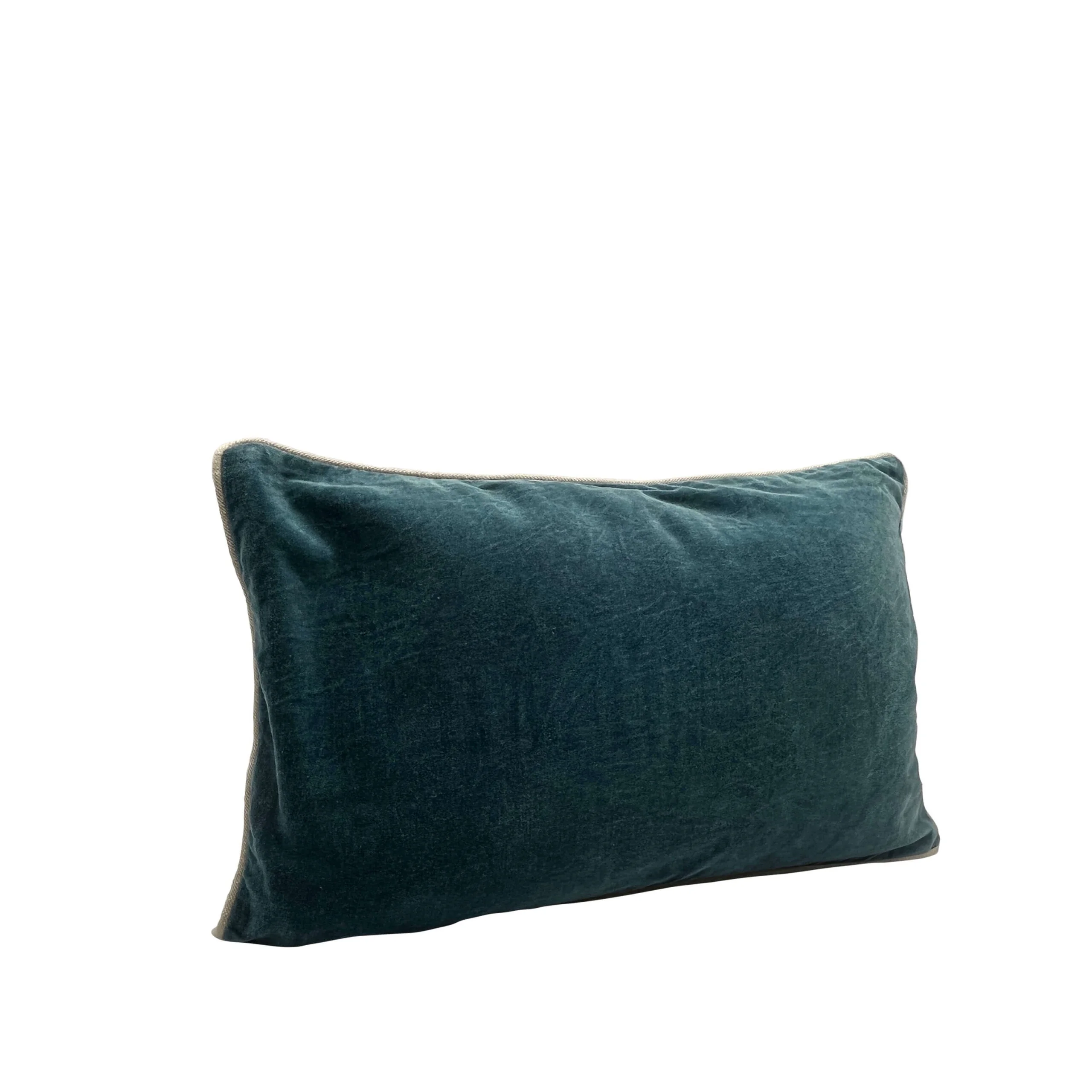 Teal Acid Wash Velvet Lumbar