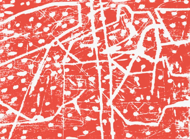 Warm Red Block Print