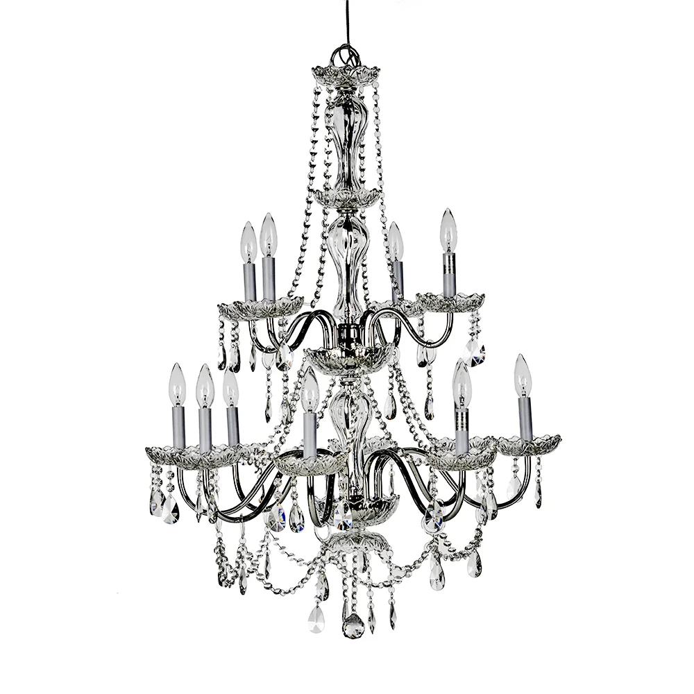 Chandelier - Crystal - 2 Tier - 12 Bulb