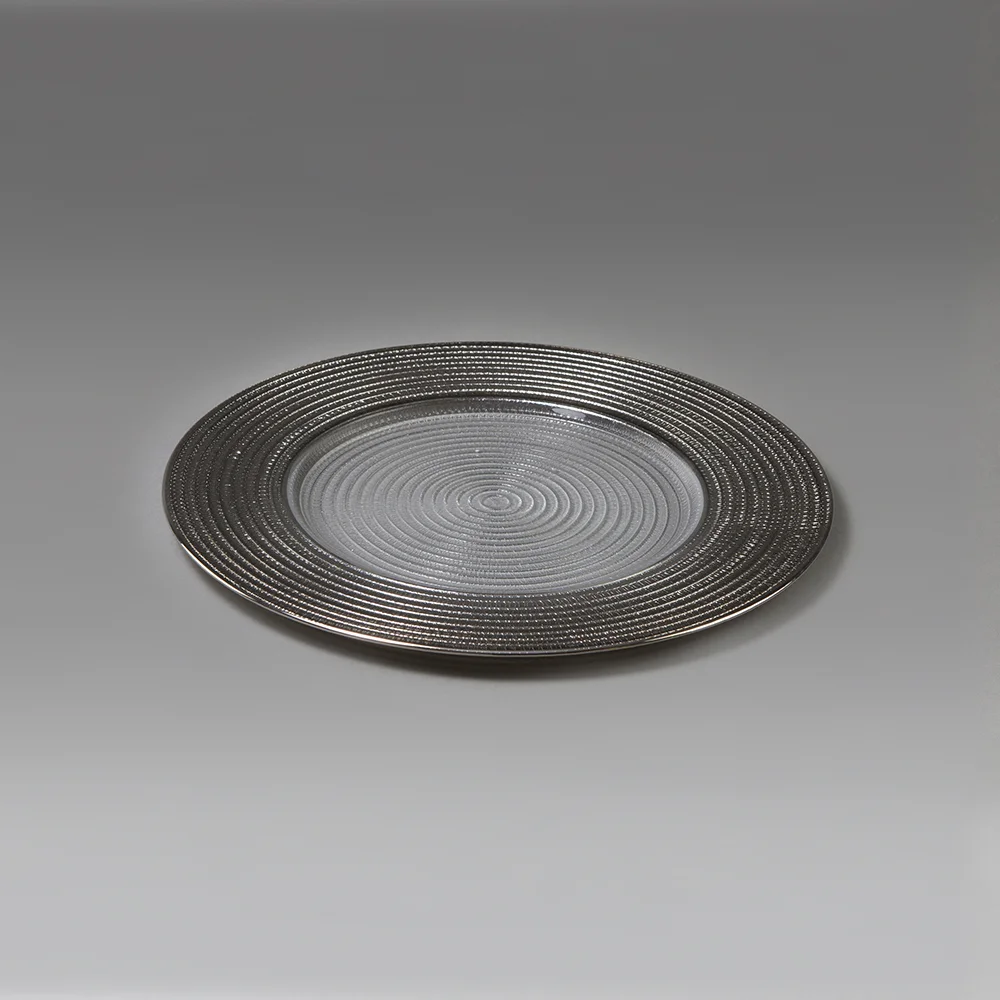 Charger With Silver Band - Glass
