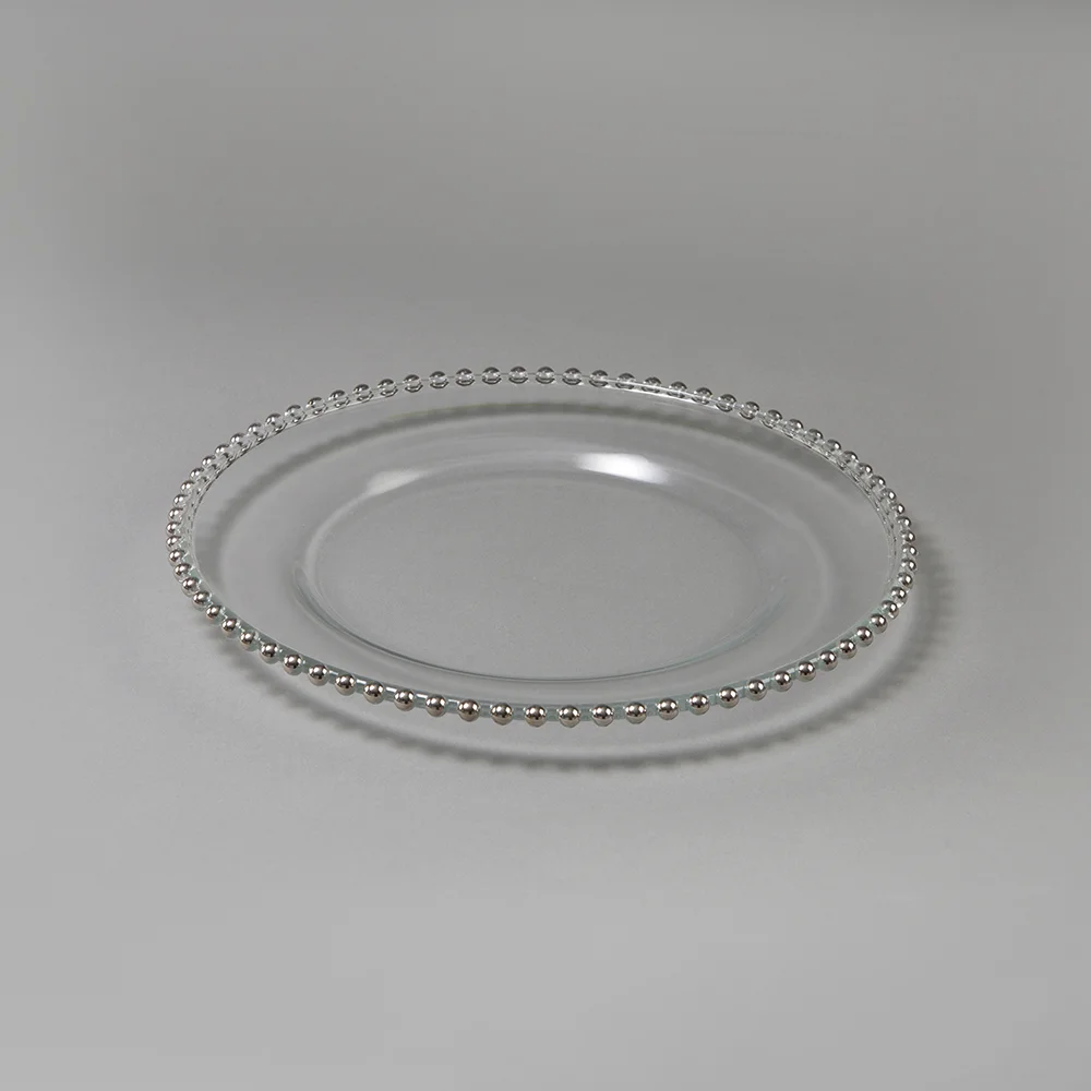 Charger - Silver Beaded - Glass