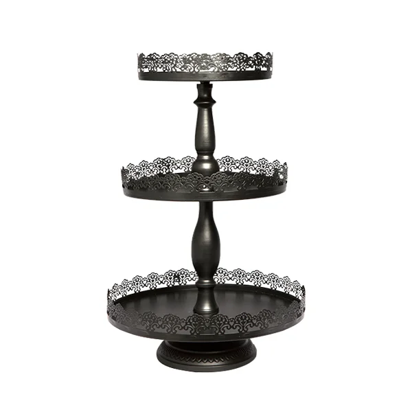 Cake Stand - 3 Tier - Black Decor