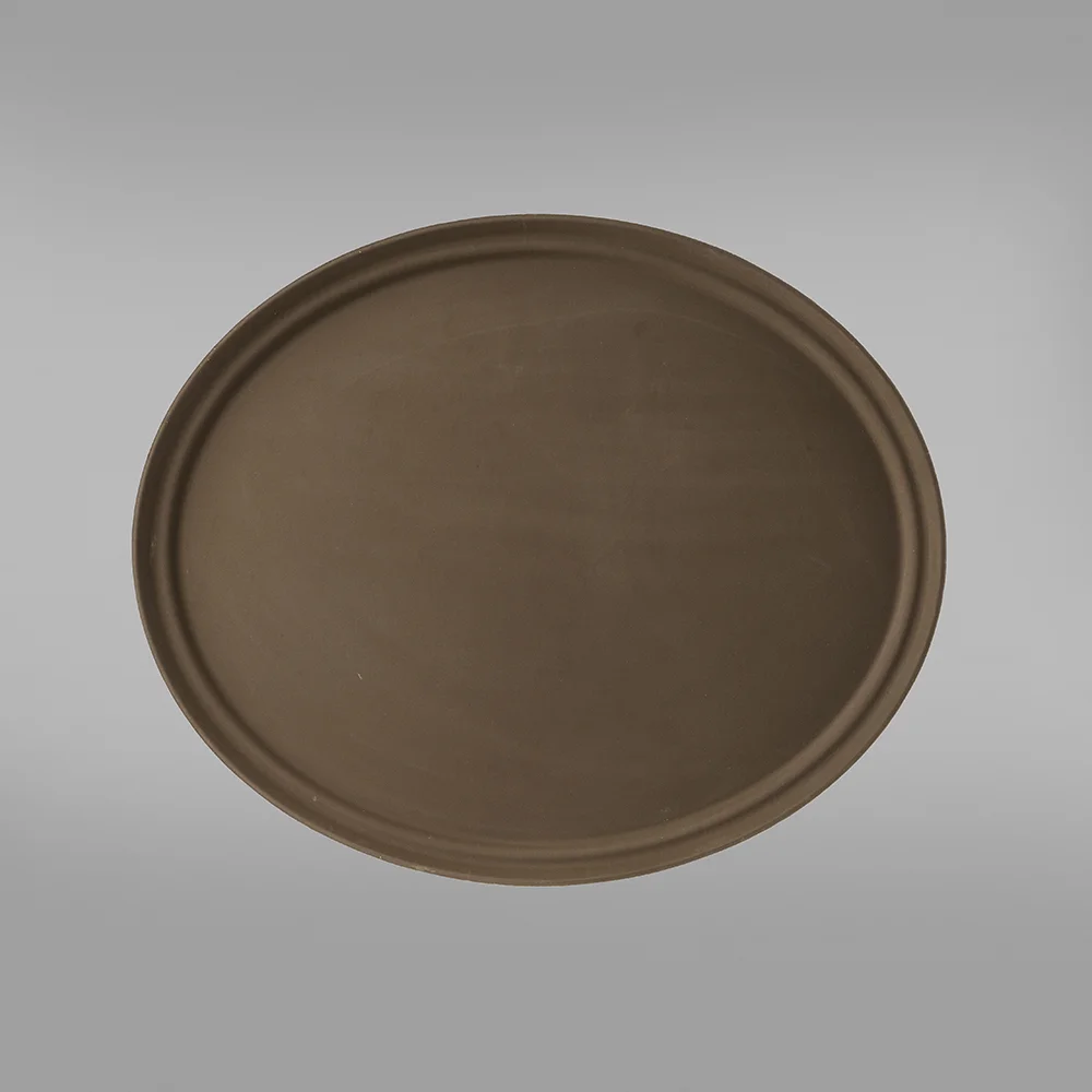 Serving Tray - Round - Non Skid (Brown)